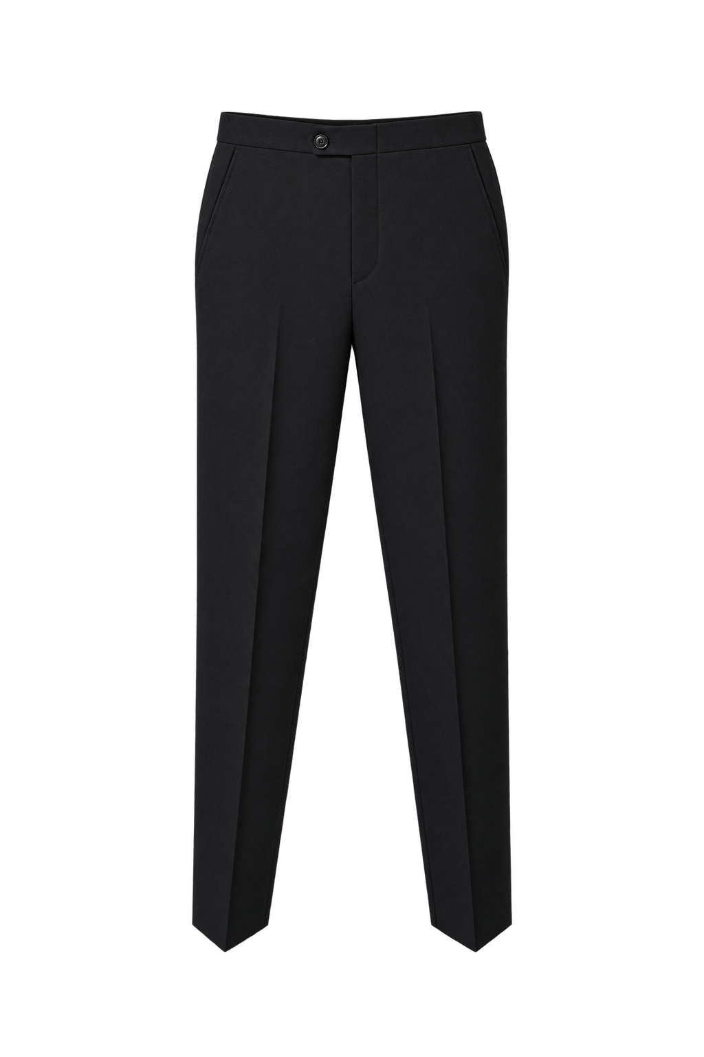 1980s Black Woven Trousers - Front View