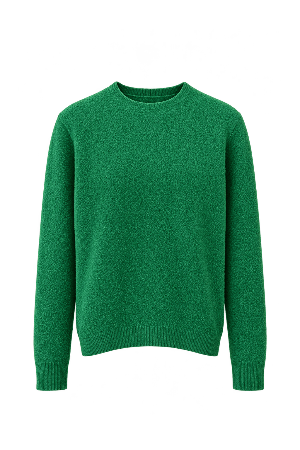 1960s Emerald Green Wool-like Knit Sweater - Front View