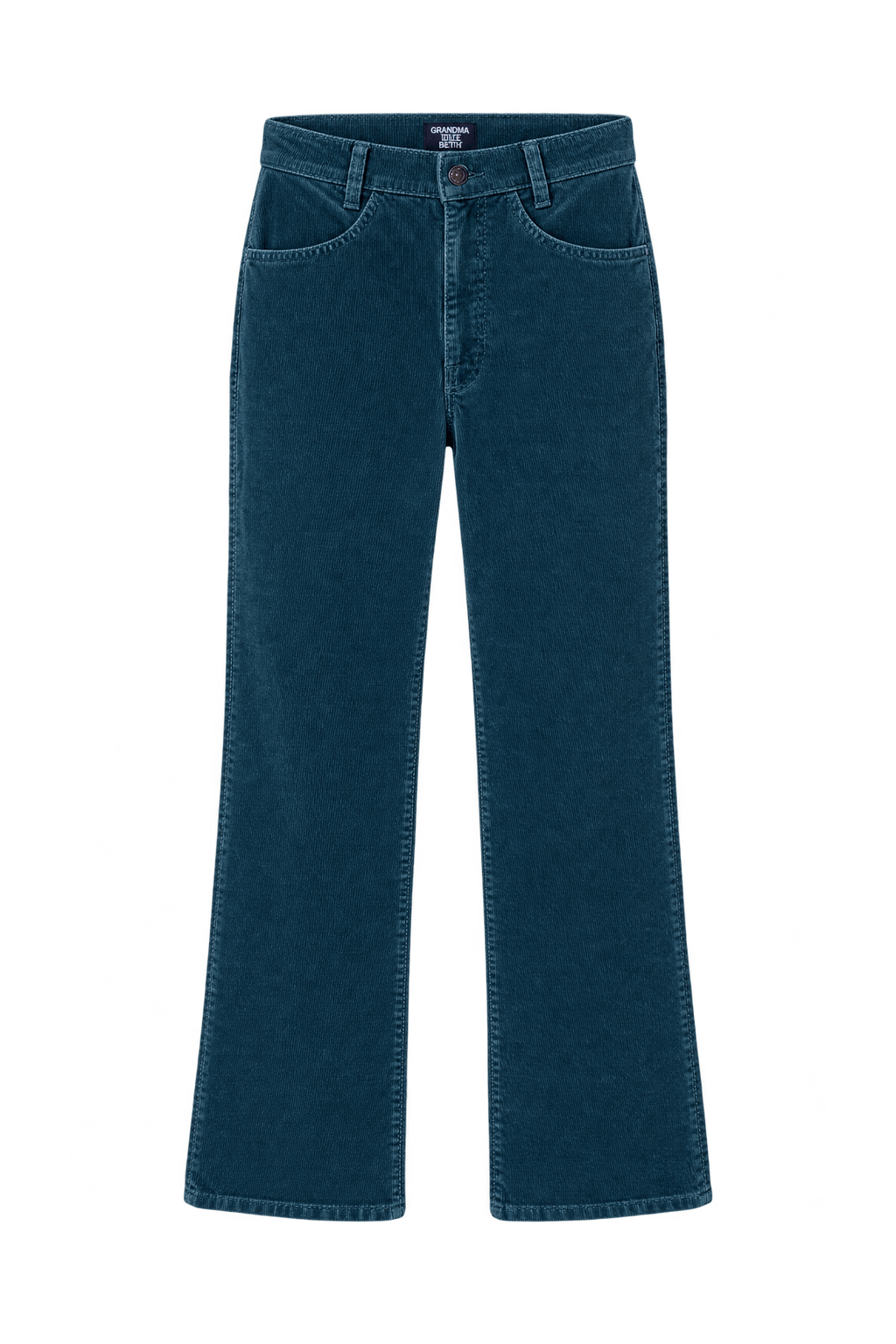 1990s Faded Slate Blue Corduroy Pants - Front View