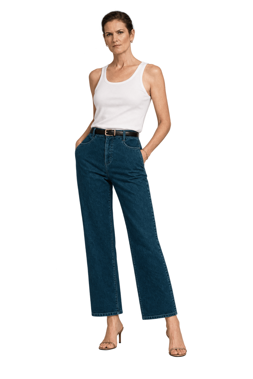 1990s Faded Slate Blue Corduroy Pants - Model