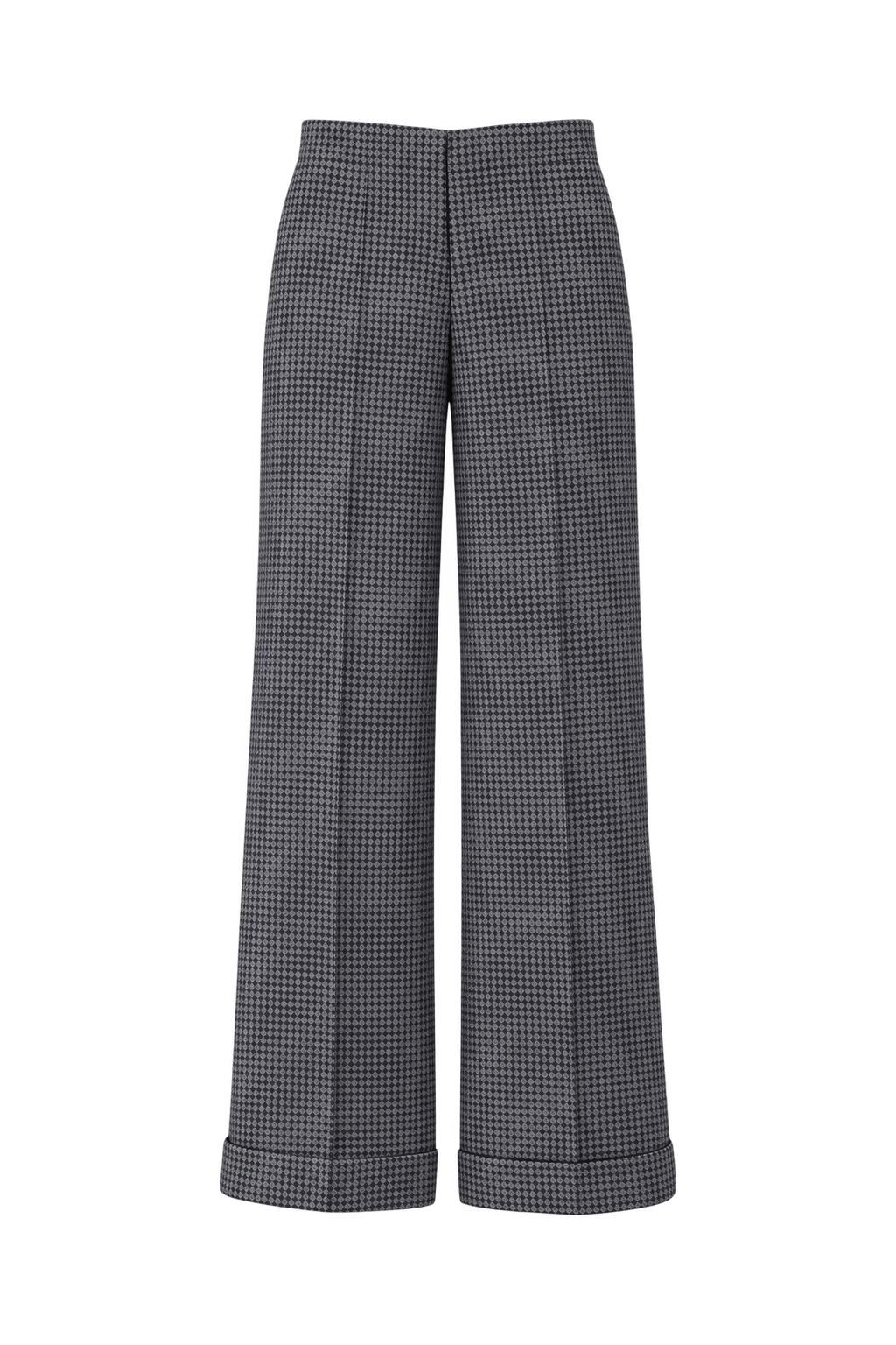 1980s Charcoal Grey Woven Suiting Trousers - Front View