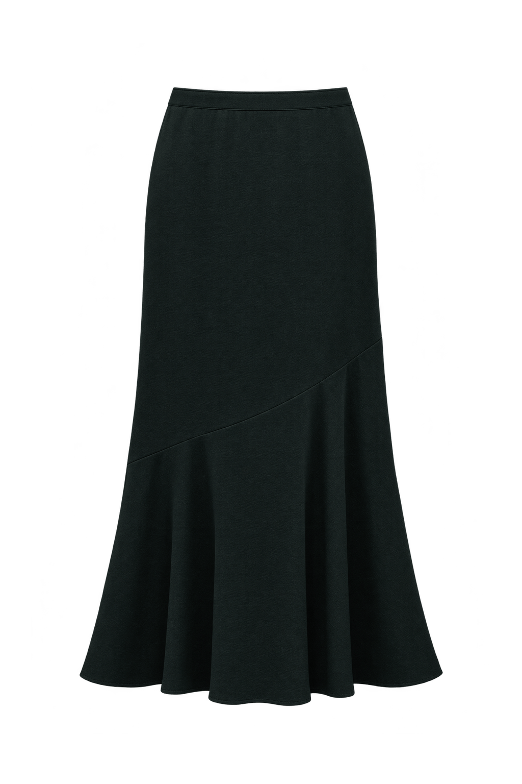 1980s Black Woven Skirt - Front View