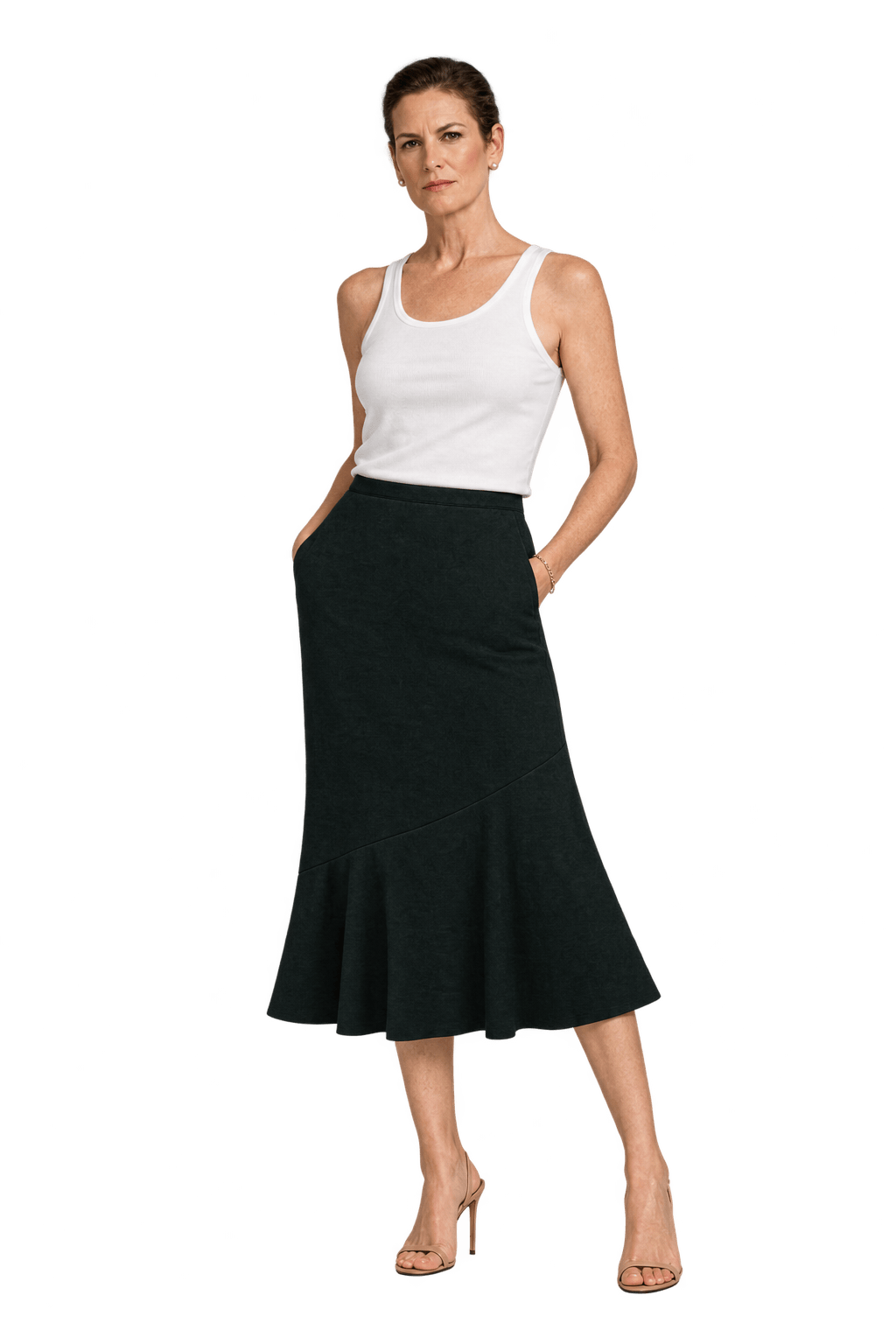 1980s Black Woven Skirt - Model