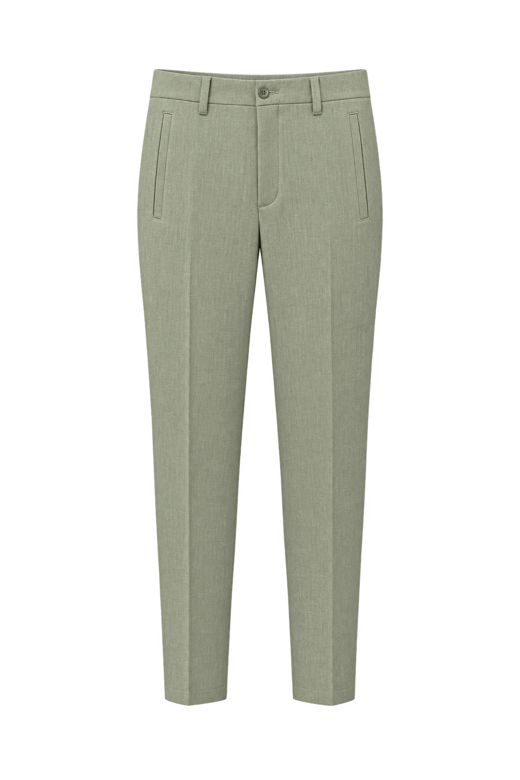 1990s Light Taupe Beige Woven Trousers - Front View