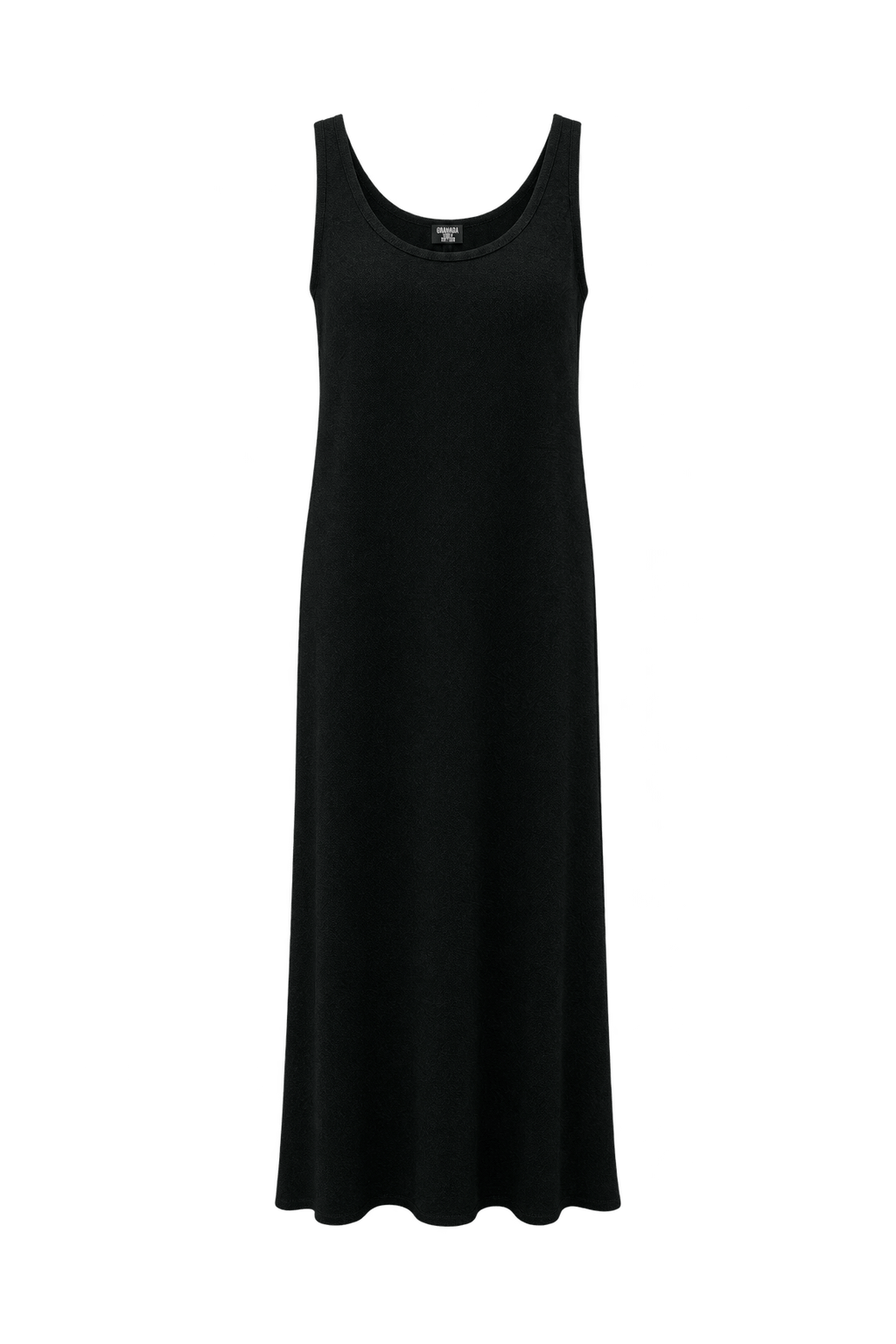 1990s Black Knit Maxi Dress - Front View