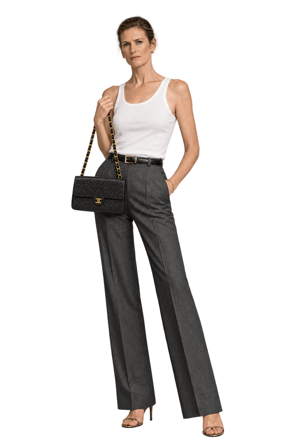 1990s Black Leather Shoulder Bag - Model