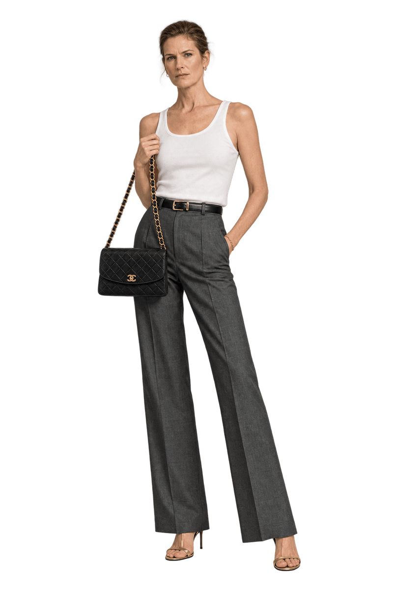 1990s Black Leather Shoulder Bag - Model