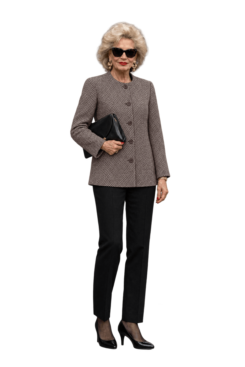 1980s Dark Brown Woven Fabric Jacket - Model