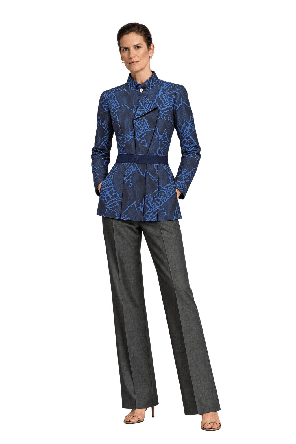 1990s Dark Navy Blue Woven Jacket - Model