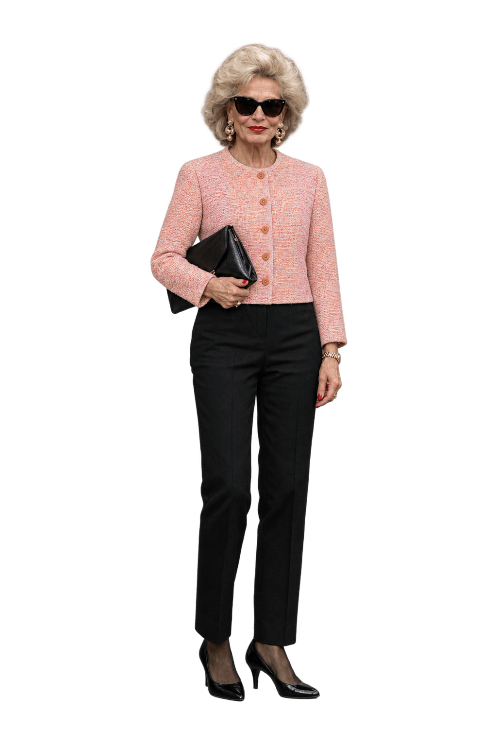 1980s Soft Peach Pink Woven Blazer - Model