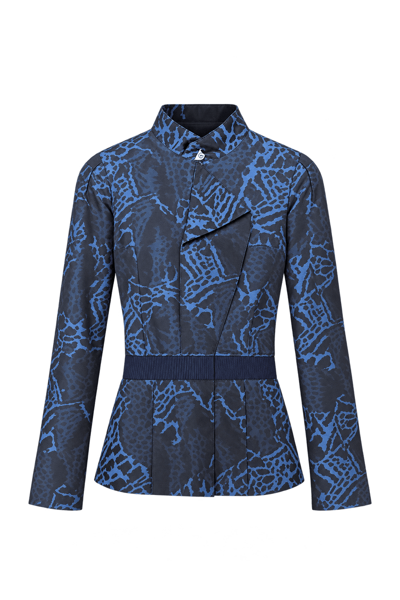 1990s Dark Navy Blue Woven Jacket - Front View
