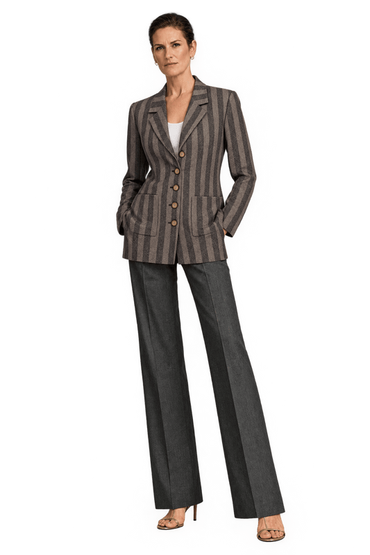 1990s Bronze Brown Woven Blazer - Model