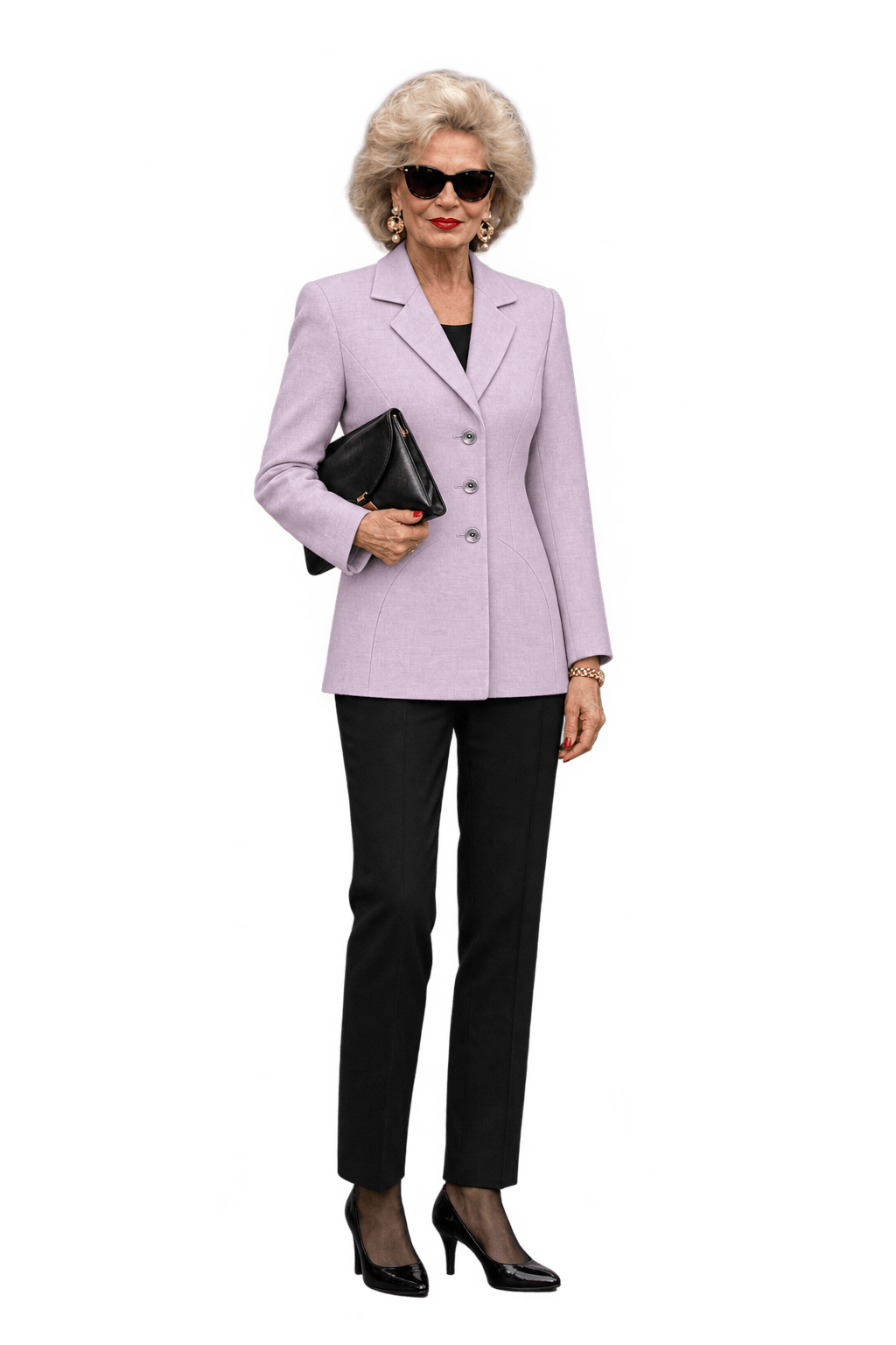 1980s Pale Lilac Woven Blazer - Model