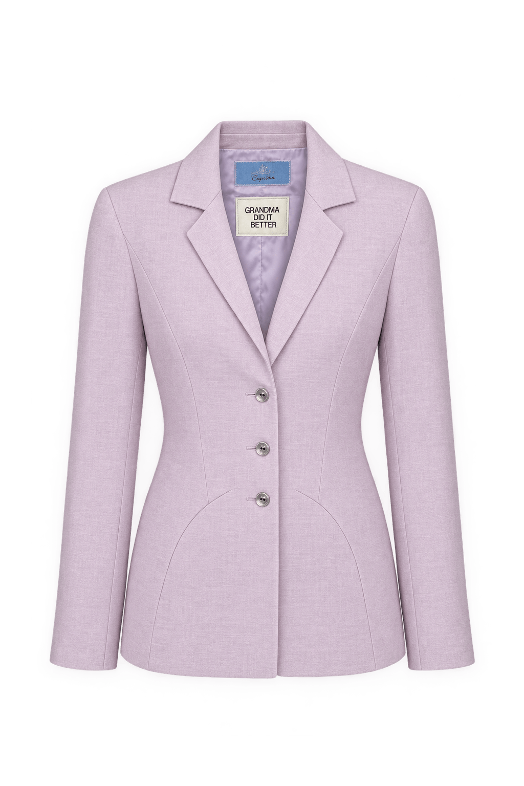 1980s Pale Lilac Woven Blazer - Front View
