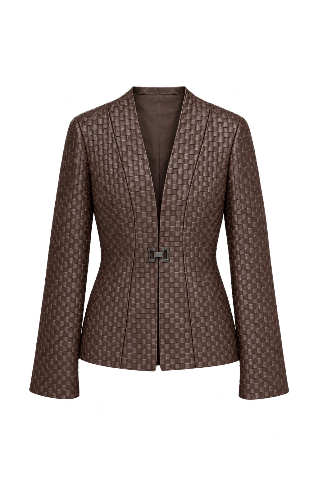 1980s Dark Chocolate Brown Leather Jacket - Front View