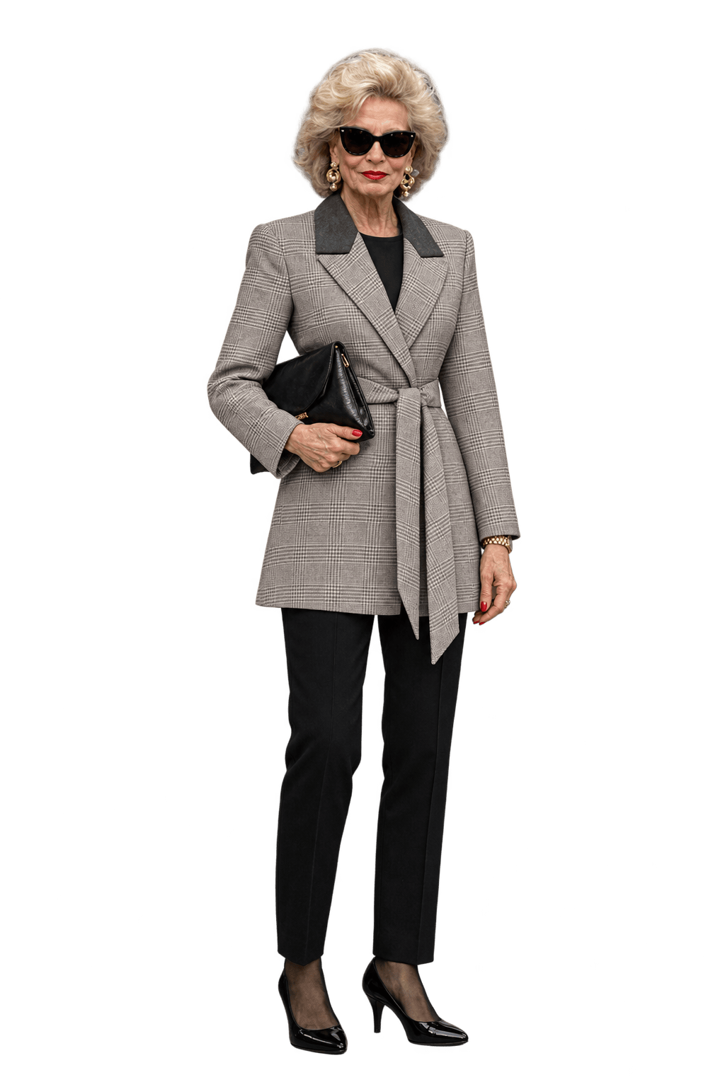 1980s Grey-Beige Woven Blazer - Model