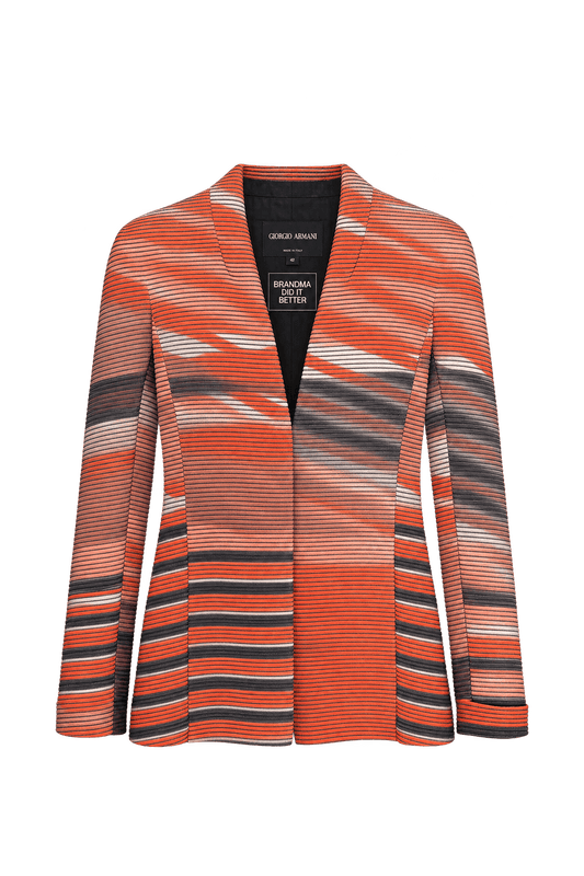 1990s Coral Orange Textured Fabric Jacket - Front View