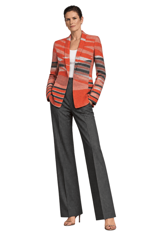 1990s Coral Orange Textured Fabric Jacket - Model