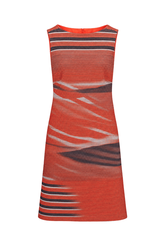 1990s Bright Orange Synthetic Blend A-line Dress - Front View