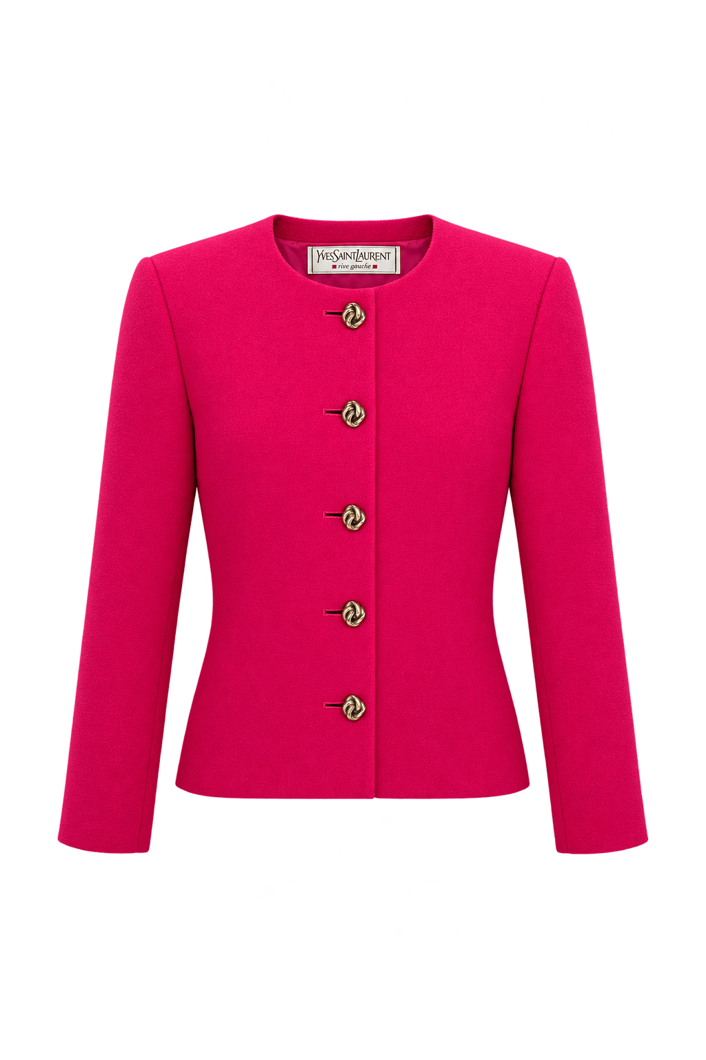 1980s Vivid Fuchsia Pink Wool Jacket - Front View