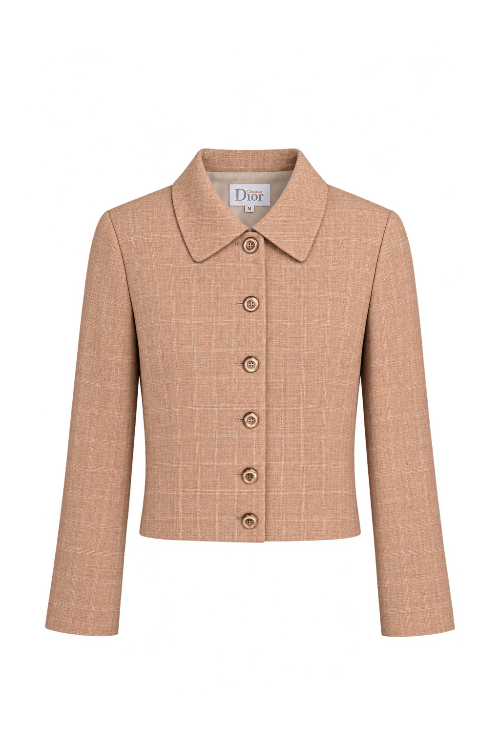 1990s Peach-Tan Woven Jacket - Front View
