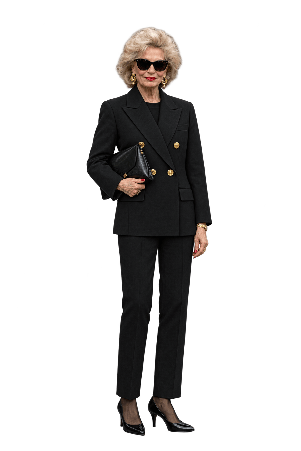 1980s Black Woven Suiting Blazer - Model