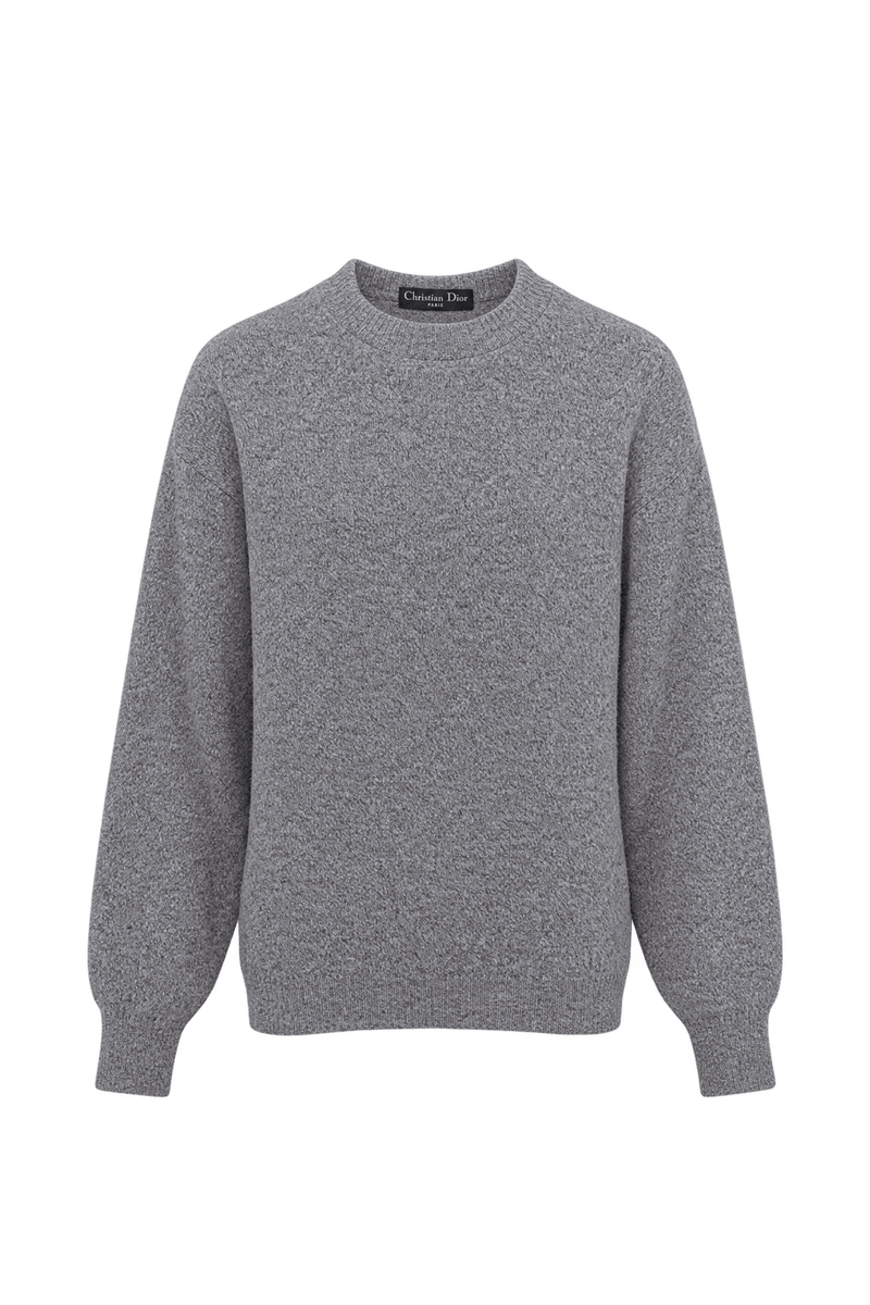 1980s Heather Gray Knit Sweater - Front View