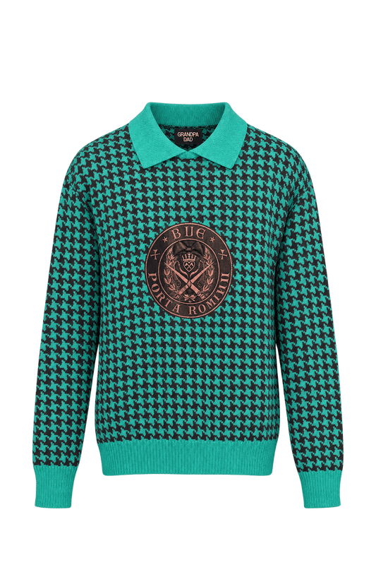 1980s Bright Teal Knit Sweater - Front View