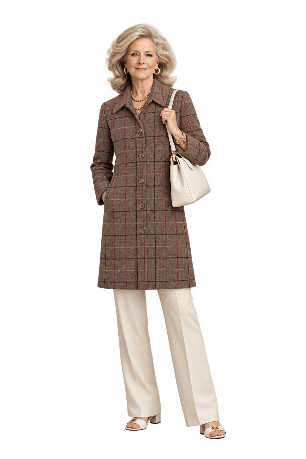 1970s Heathered Brown Wool Coat - Model