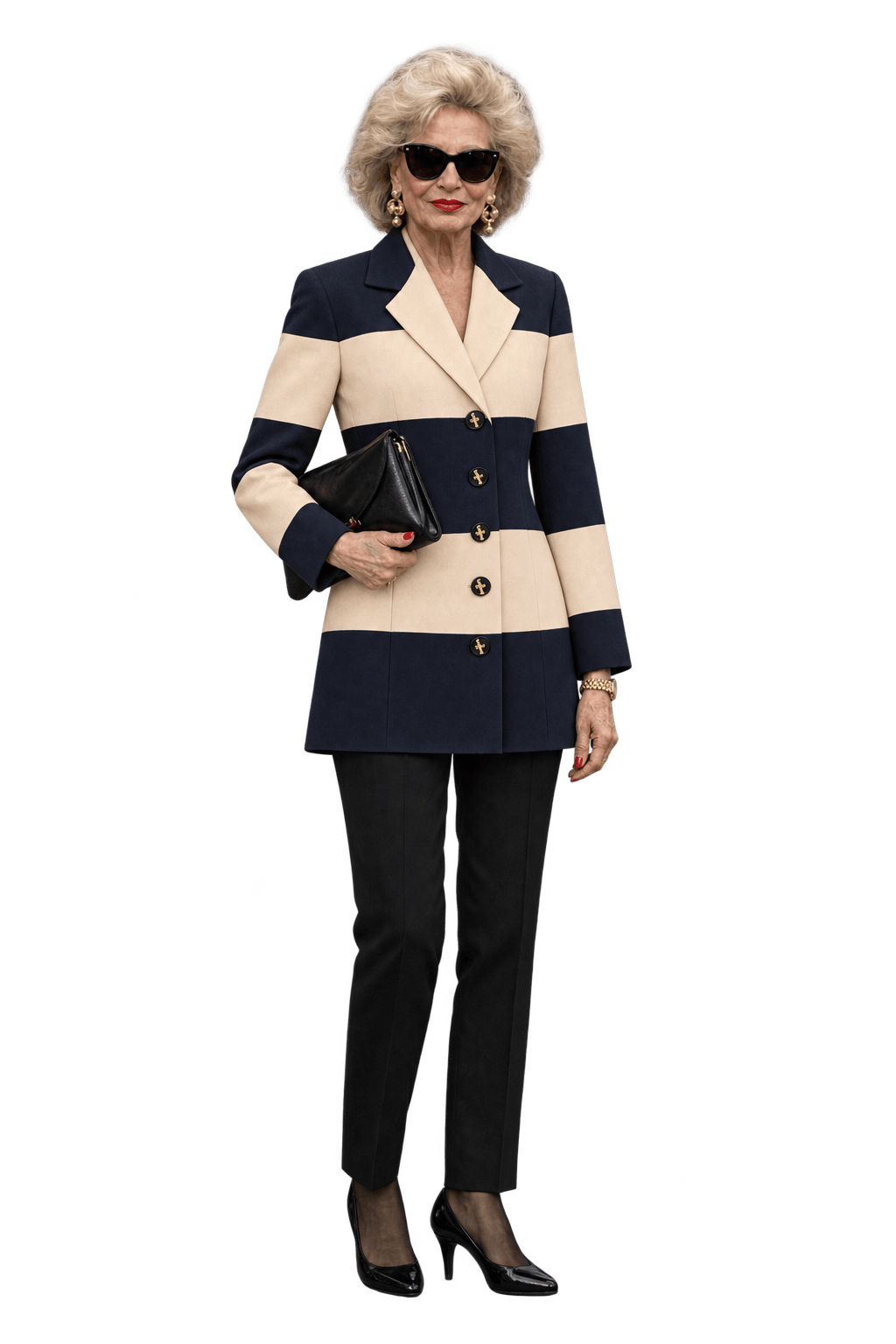 1980s Dark Navy Blue Woven Blazer - Model