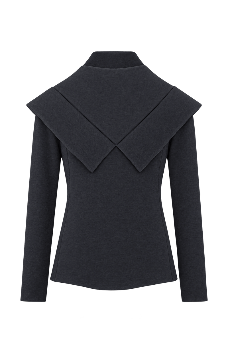 1990s Black Unverified Knit Shirt - Front View