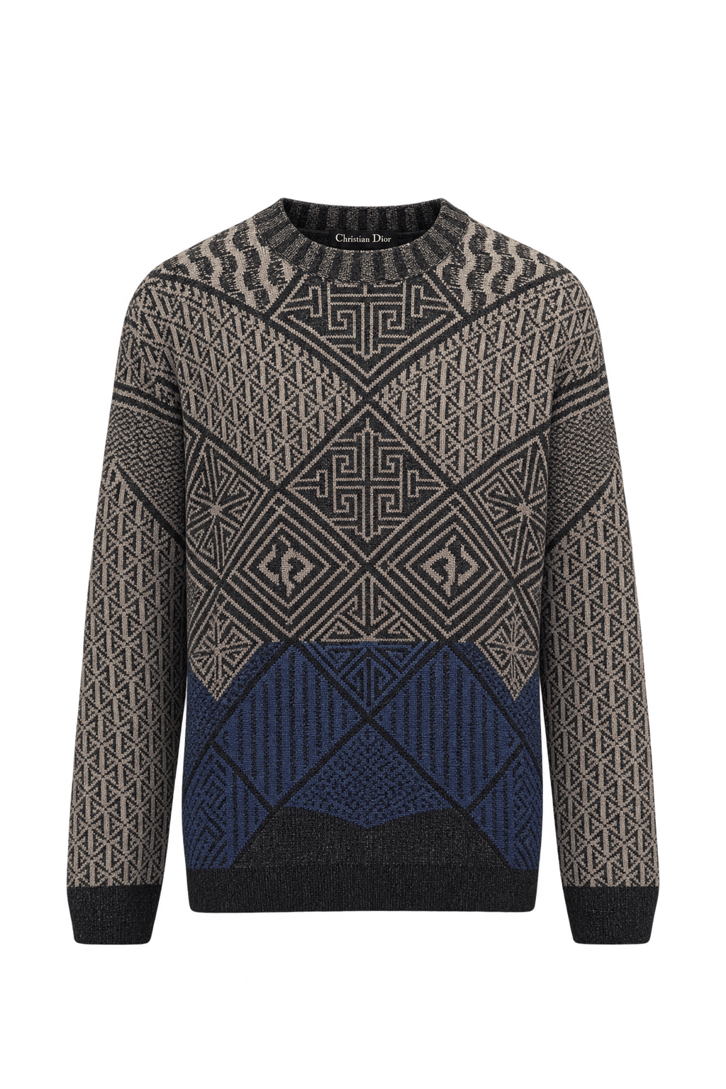 1980s Charcoal Gray Knit Sweater - Front View