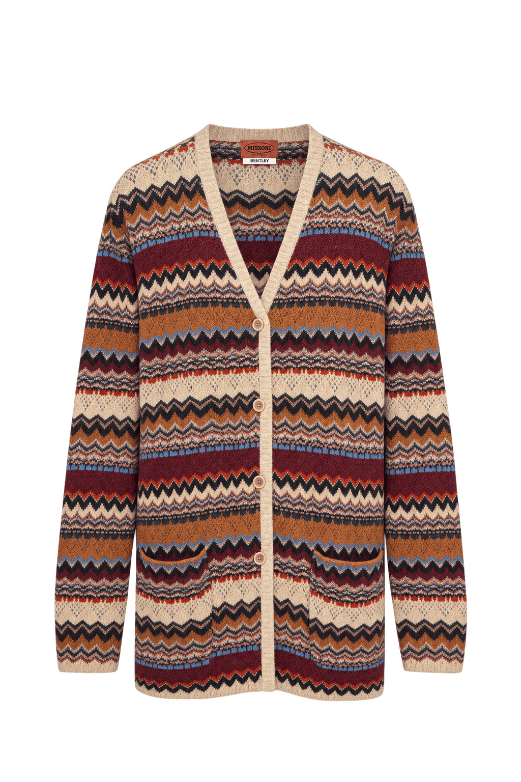 1980s Cream Knit Cardigan - Front View
