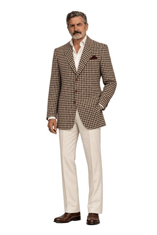 1980s Black Houndstooth Woven Blazer - Model