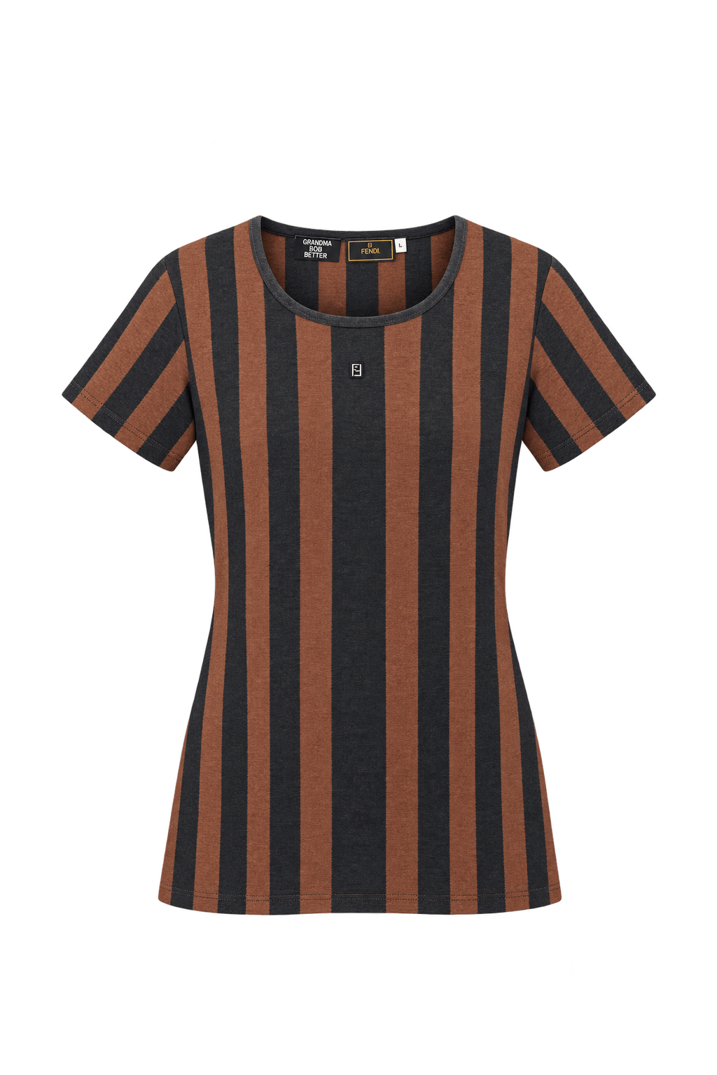 1960s Dark Charcoal Knit T-Shirt - Front View