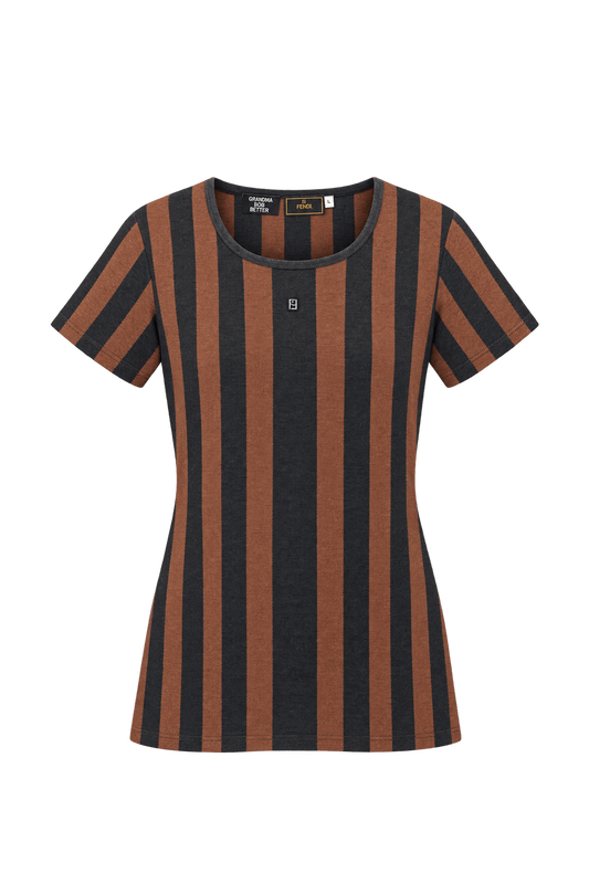 1960s Dark Charcoal Knit T-Shirt - Front View