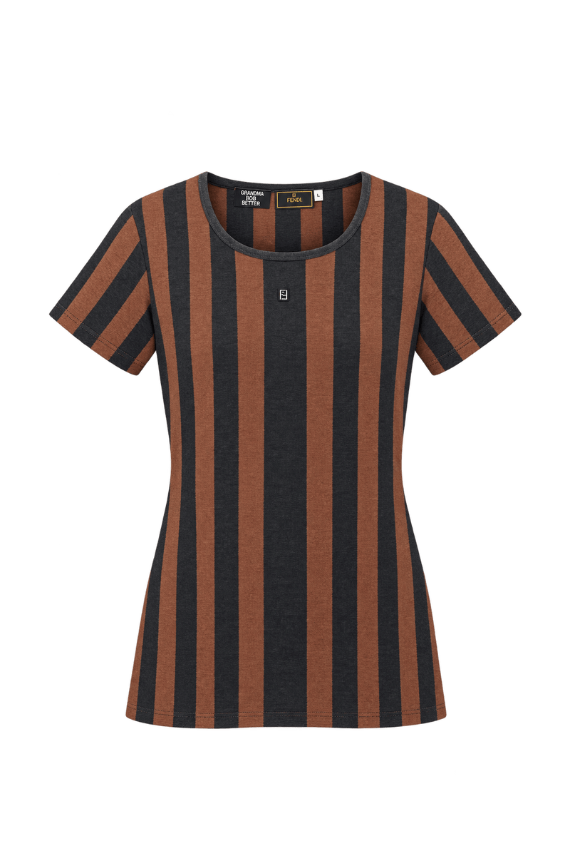 1960s Dark Charcoal Knit T-Shirt - Front View