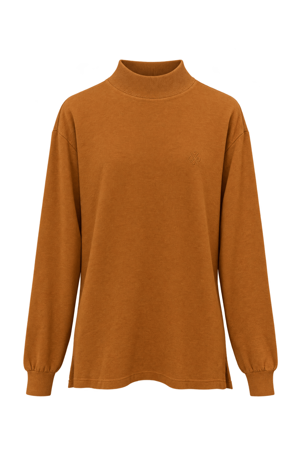 1980s Warm Rust Orange Knit Shirt - Front View