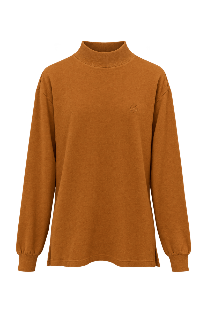 1980s Warm Rust Orange Knit Shirt - Front View