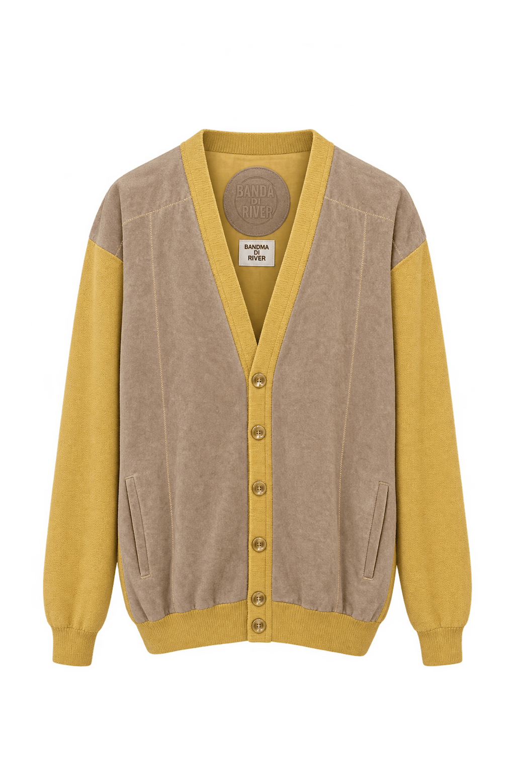 1980s Mustard Yellow Knit Cardigan - Front View