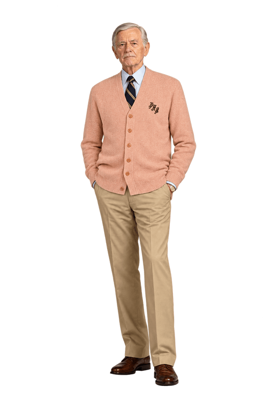 1980s Soft Peach Knit Cardigan - Model