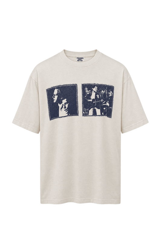 1960s Ivory White Cotton T-Shirt - Front View
