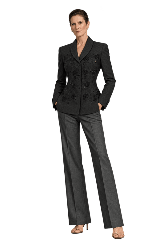 1990s Black Woven Fabric Blazer - Model