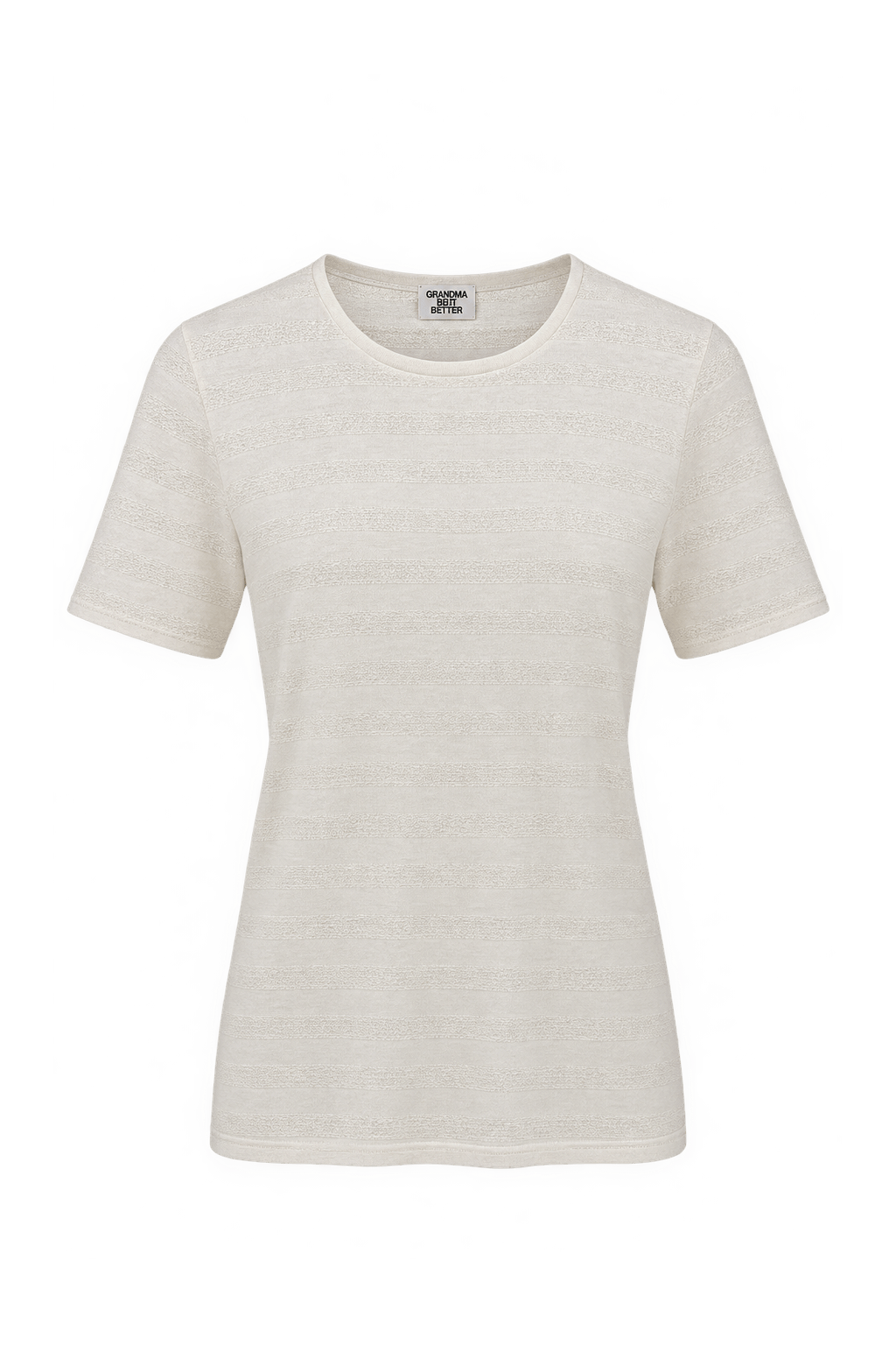 1960s Cream White Knit T-Shirt - Front View
