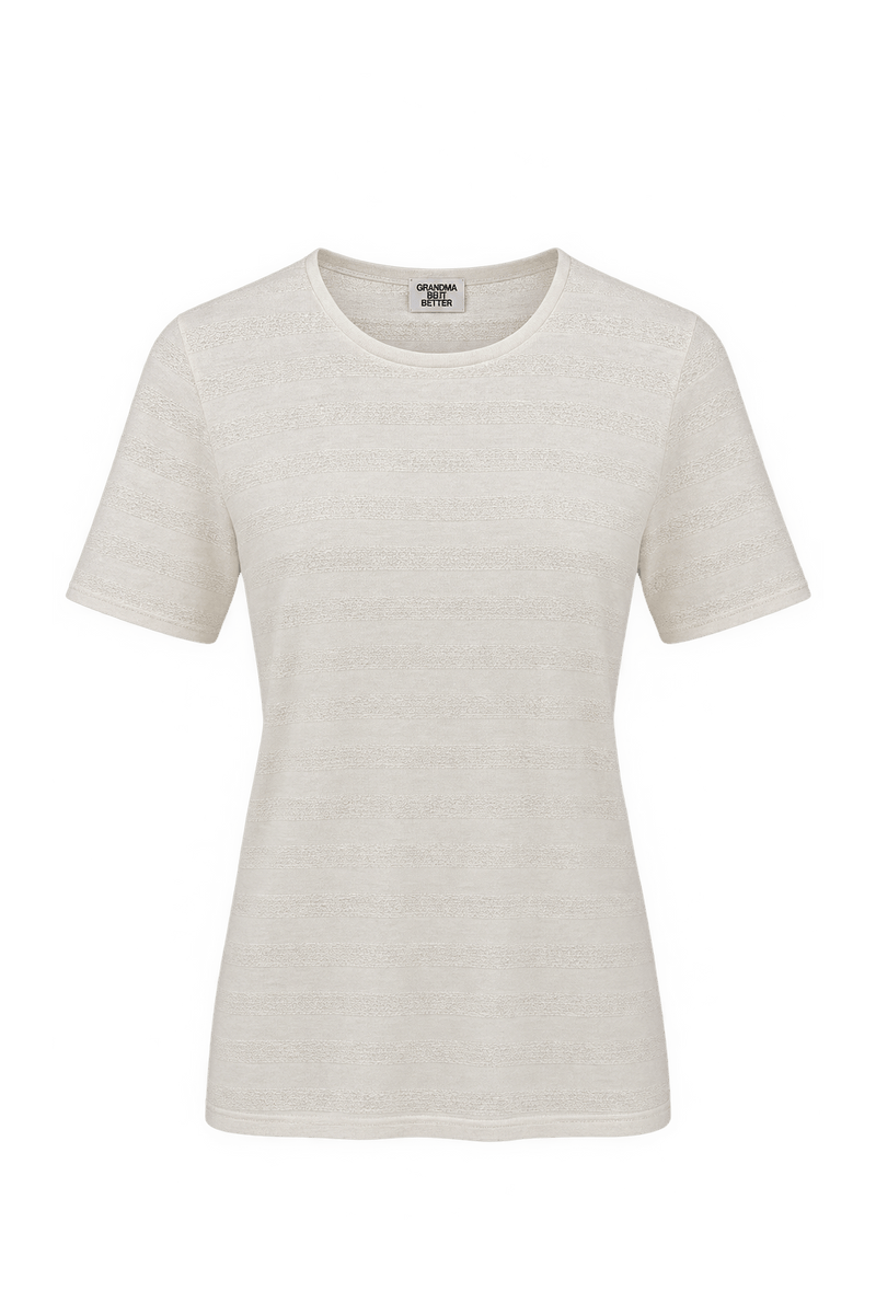1960s Cream White Knit T-Shirt - Front View