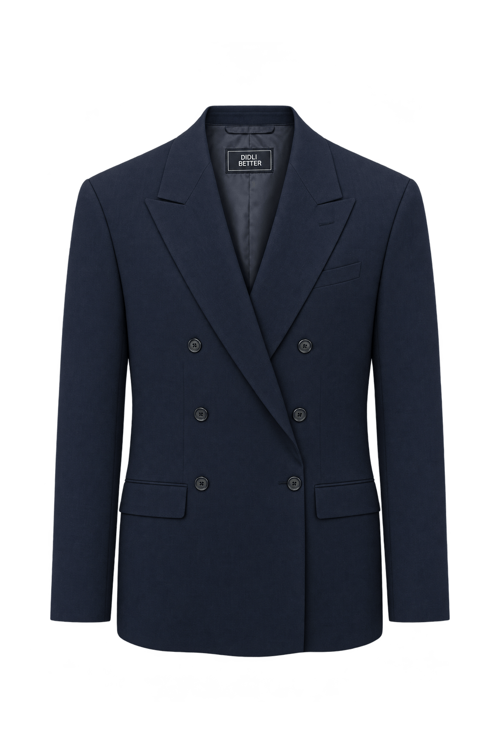1980s Very Dark Navy Blue Unverified Suiting Blazer - Front View