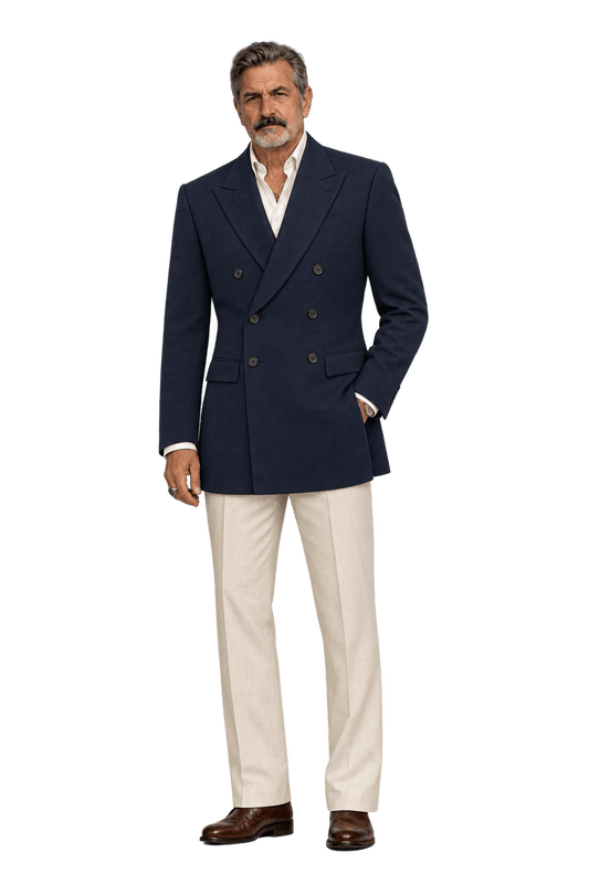 1980s Very Dark Navy Blue Unverified Suiting Blazer - Model