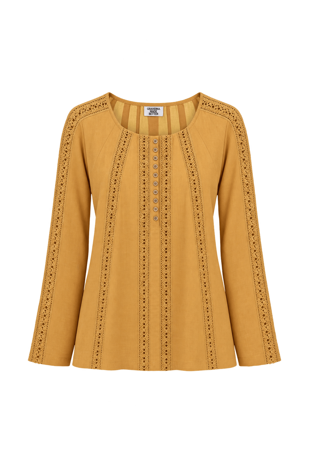 1970s Muted Peach Orange Lightweight Blouse - Front View
