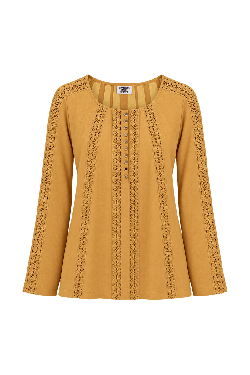 1970s Muted Peach Orange Lightweight Blouse - Front View
