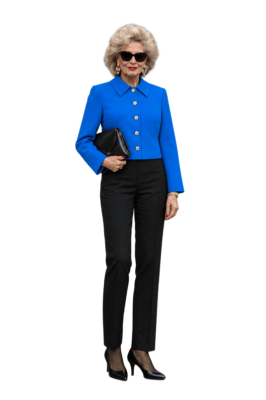 1980s Cobalt Blue Woven Jacket - Model